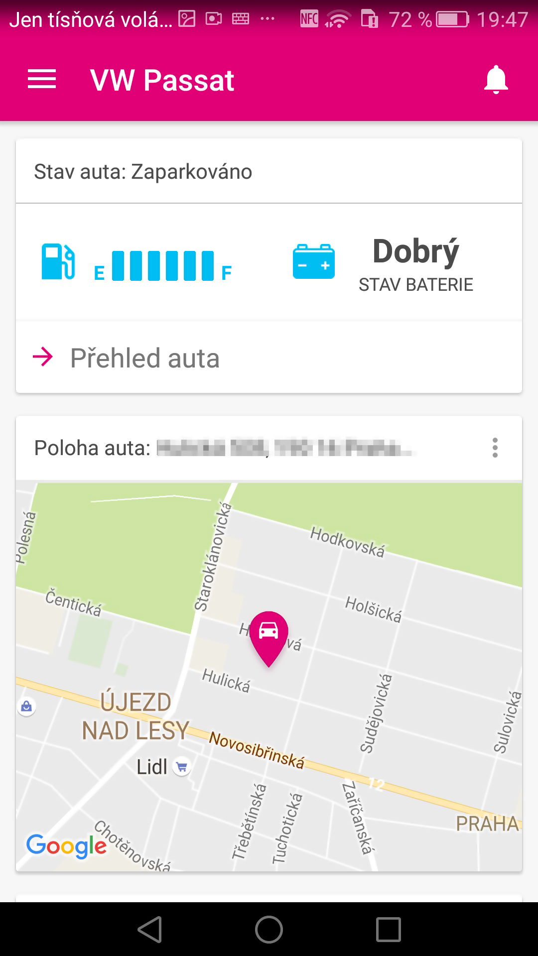 Android aplikace Motion