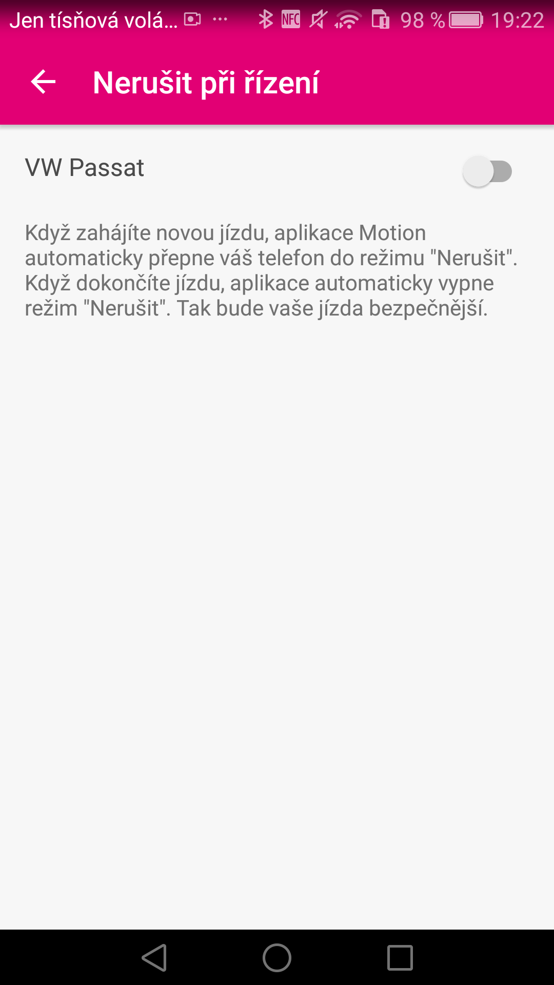 Android aplikace Motion