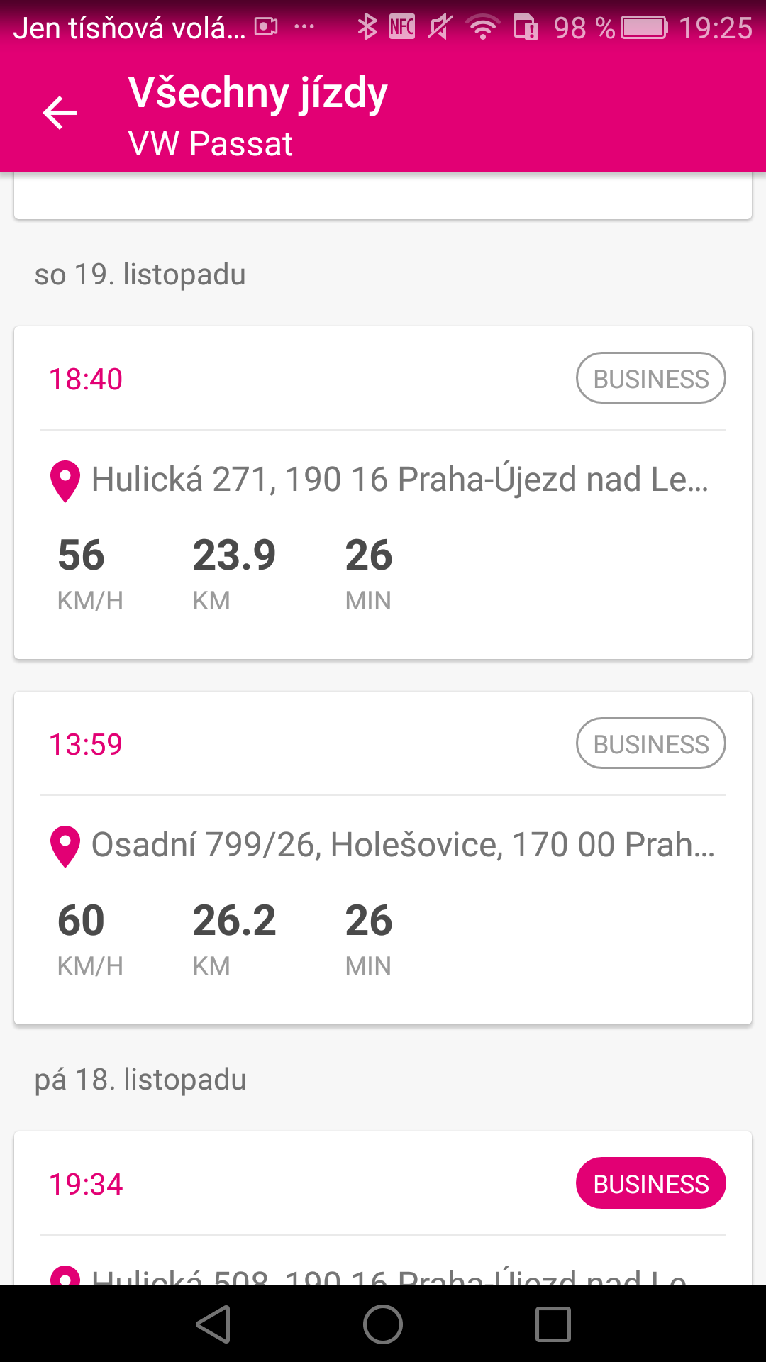 Android aplikace Motion